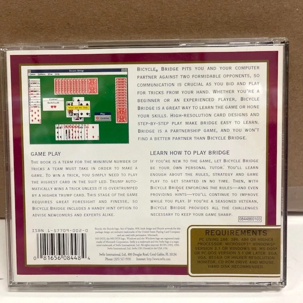 Bicycle Bridge PC CD-ROM Game 1995 Windows 95 MS-DOS Swfte International